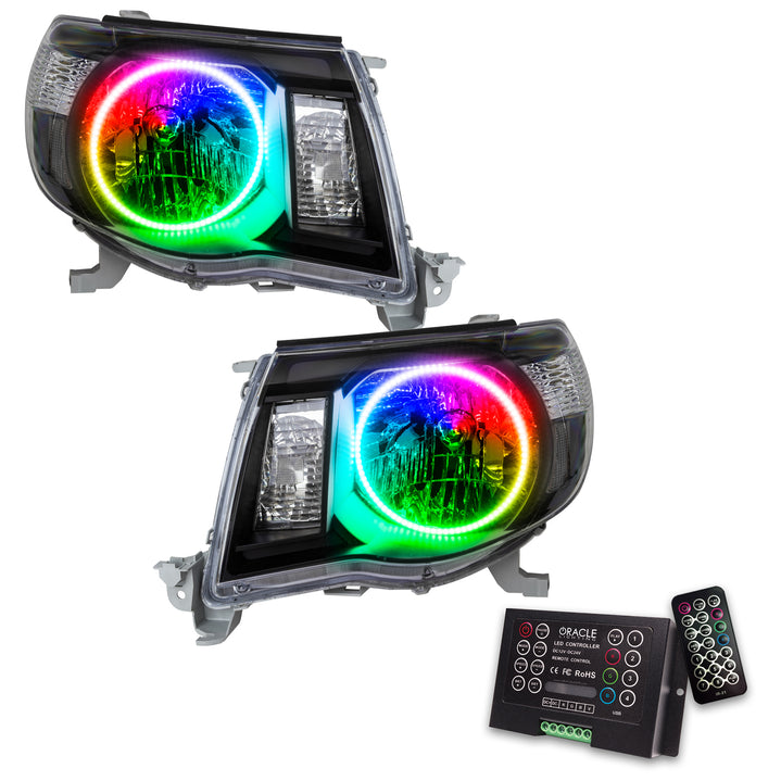 Oracle Lighting 2005-2011 Toyota Tacoma Pre-Assembled LED Halo Headlights - (Black Housing) (8161-001, 8161-330, 8161-333, 8161-334, 8161-335, 8161-504) (214654)