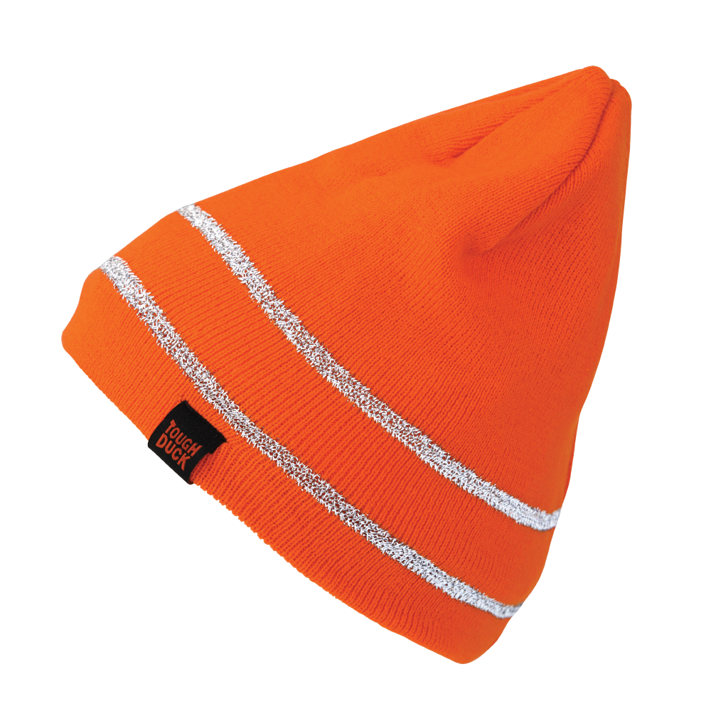 Tough Duck Men's Acrylic Knit Cap with Reflective Stripe (I45816) (201074)