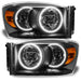 Oracle Lighting 2007-2008 Dodge Ram Pre-Assembled LED Halo Headlights - (Black Housing) (8187-001, 8187-330, 8187-333, 8187-334, 8187-335, 8187-504) (214802)