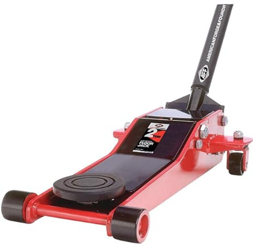 AMERICAN FORGE & FOUNDRY 2 TON PROFESSIONAL HEAVY DUTY STEEL WITH 2 PIECE HANDLE, LOW PROFILE, QUICK LIFT TURNER SERVICE FLOOR JACK (202T)