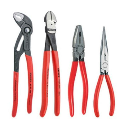 Knipex 4 Pc Cobra Combination Cutter & Needle Nose Pliers Set