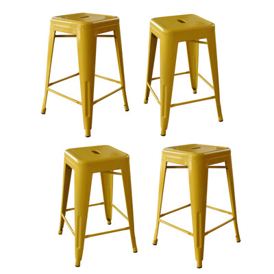 AmeriHome Loft Gold 24-inch Metal Bar Stool Set (BS24GOLDSET)
