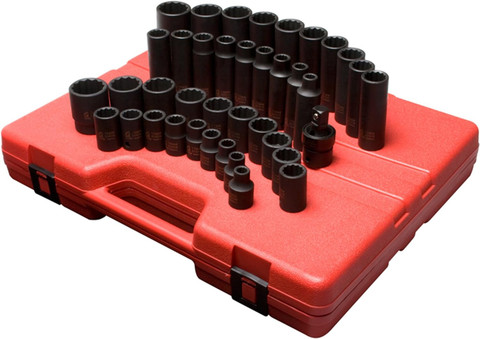 Sunex 1/2-Inch Drive 12-Point Metric Impact Socket Set (2699) | JB