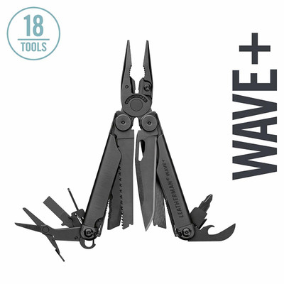Leatherman 832533 Wave+ 18-in-1 Black Multi-Tool with Black MOLLE