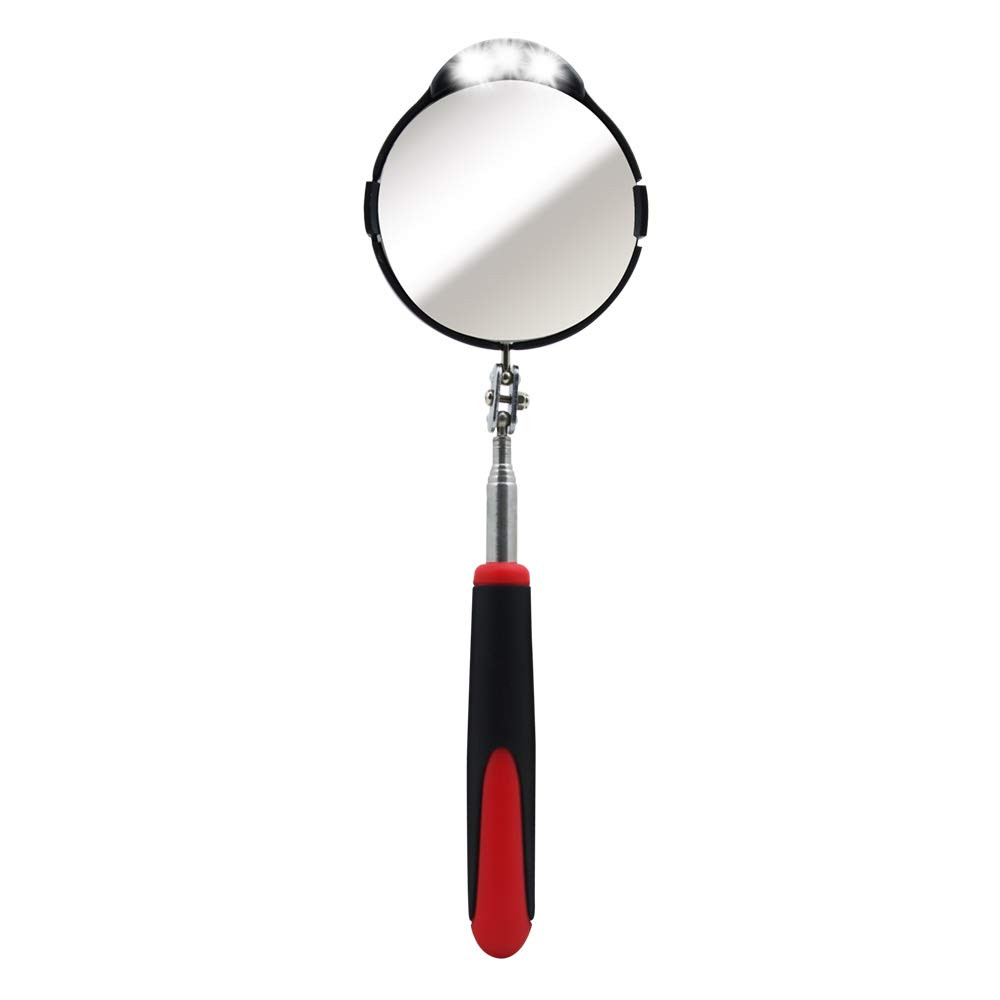 Mayhew 17954 Inspektionsspiegel – 8,9 Cm Durchmesser, Glas, Mit Teleskopgriff (20-94 Cm), Für Auto & Wartung