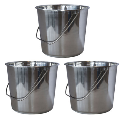 AmeriHome Medium Stainless Steel Bucket Set (SSB237SET)