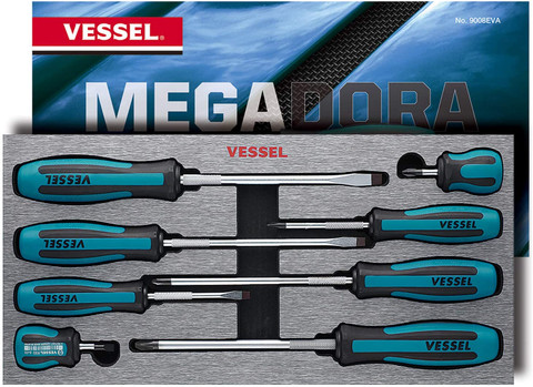 Vessel Megadora Jawsfit Screwdriver Set (9008EVA) | JB Tools