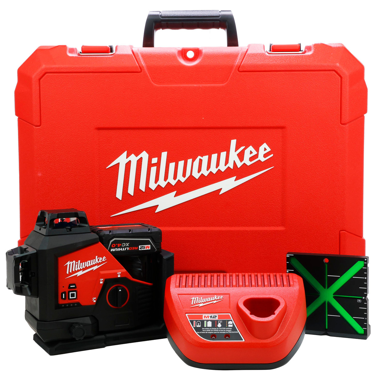 Milwaukee 360° Green Laser Level Kit M12 Battery (3632-21) | JB Tools