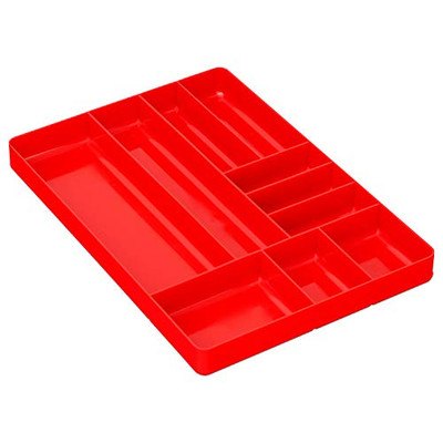 Ernst 10-Compartment Plastic Organizer Tray, Red