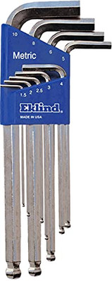 Eklind 9-teiliger Inbusschlüssel-Set – Metrisch 1,5–10 Mm, Lange Serie, Mit Halter, Aus Robustem Stahl, Made In USA