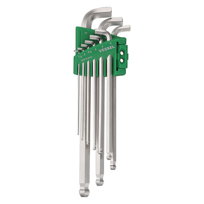 Vessel Ball Point Hex L-Key Wrench Stubby Set (8209BPU) | JB Tools