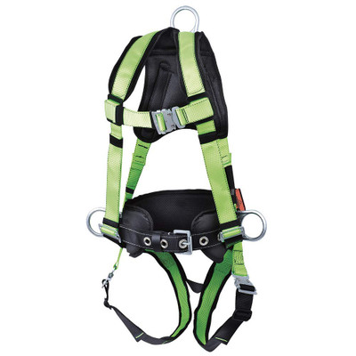 PeakWorks V8255625 Fall Protection Full Body Padded Safety Harness  Green/Blk XXL