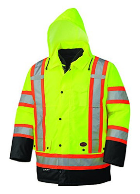 Pioneer Safety High Visibility 6-in-1 Waterproof Parka Jacket Yellow (V1120161U-3XL)