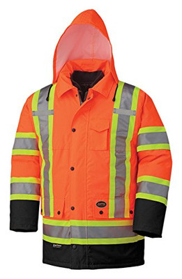 Pioneer Safety High Visibility 6-in-1 Waterproof Parka Jacket Orange 3XL (V1120151U-3XL)