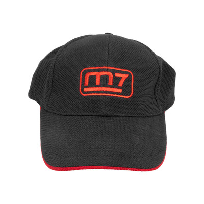 M7 Adjustable Baseball Cap Black with Red Trim and Undervisor M7 Logo  (ZC-202)