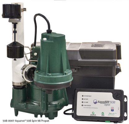 508-0007 Sump Pump System with Primary M98 & Model 508 Aquanot 12V Battery Back-Up