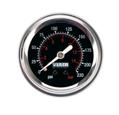 Viair 90090 Air Suspension Tank Pressure Gauge 220 PSI W/ 1/4 OD