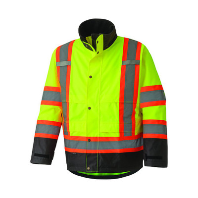 Pioneer Safety Hi-Vis Ripstop Waterproof Safety Jacket Y/G, L ...