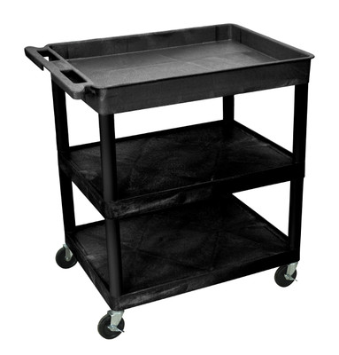 Tub Cart,(3) Shelves,L, High Density Polyethylene (Shelf), Polyvinyl Chloride (Leg), 3 Shelves