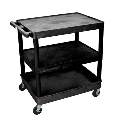Tub Cart,(3) Shelves,L, High Density Polyethylene (Shelf)/Polyvinyl Chloride (Leg), 3 Shelves