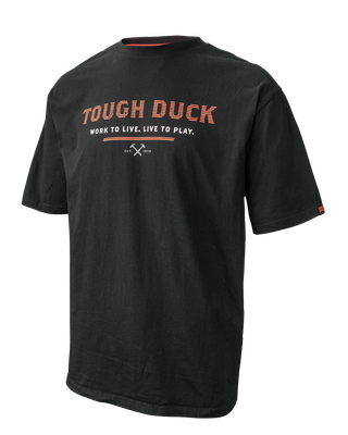 Tough Duck Men's Rib-Knit Crew Neck Collar Logo T-Shirt (WT081, WT082)