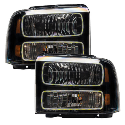 Oracle Lighting 2005-2007 Ford F-250/350 Superduty Pre-Assembled LED Halo Headlights - (Black Housing) (7161-001, 7161-330, 7161-333, 7161-334, 7161-335, 7161-504)