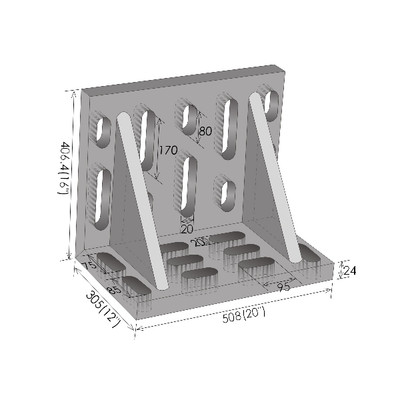 HHIP 20 X 16 X 12" GIANT SLOTTED ANGLE PLATE (3402-0342)