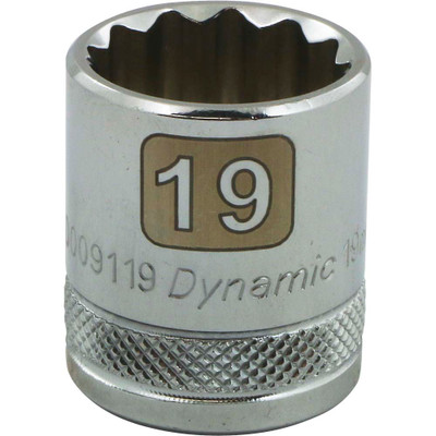 Dynamic Tools 3/8" Drive 12 Point Metric, 19mm Standard Length, Chrome ...