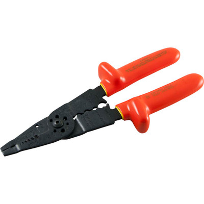 Gray Tools Electrical/Electronic 5 In 1 Plier, 9-1/2" Long, Stripper, Crimper & Bolt Cutter, 1000V Insulated (B121-I)