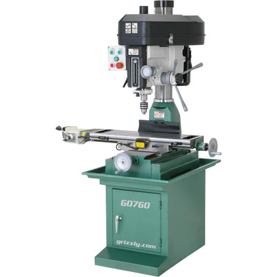 Grizzly Industrial 8" x 29" 2 HP Mill/Drill with Stand and Power Feed (G0760)