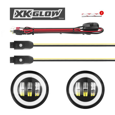 XKGLOW LED RGB Fog Light Kit for Jeep Wrangler JK JL JT (XK042010-B, XK042010-B-JL) (248803)