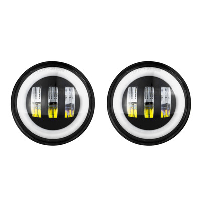 XKGLOW 4" Black RGB LED Jeep Wrangler Fog Light XKchrome Bluetooth App Controlled Kit - No Controller (XK042010-B-NC)