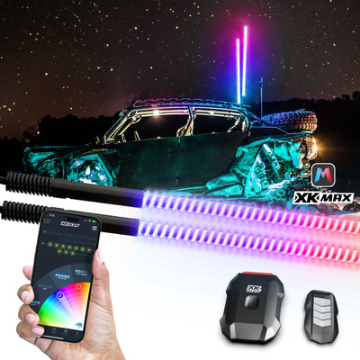 XKGLOW XKmax RGBW LED Whip Light Kit COB Strip Chasing Colors (MX-WHIPB-ADV, MX-WHIPB-STA, MX-WHIPC-ADV)