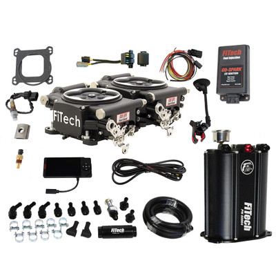 FiTech EFI 2x4 System Black Finish Kit w/ Force Fuel & CDI (93562)