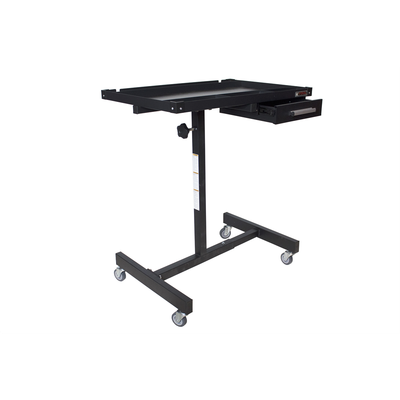 K Tool Adjustable Tear Down Work Table With Drawer - (4) 2" Swivel Casters, 200 Lbs Capacity, Black (75107)