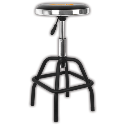 K Tool Adjustable Shop Bar Stool - Height 25" - 30", 300 Lbs, 360 Degree Rotation, Black/Orange (XD74972)