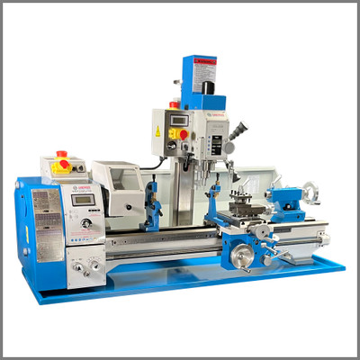 Weiss Metal Lathe/Mill Combination 10" x 30" Benchtop Brushless Motor Lathe with 5" 3-Jaw Chuck - 50-2000 RPM - 1.5HP (WBP250FX750)