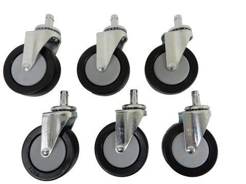 ShopSol 3inch Casters Kit - Dual Bearing, Set of 6 (1010981)