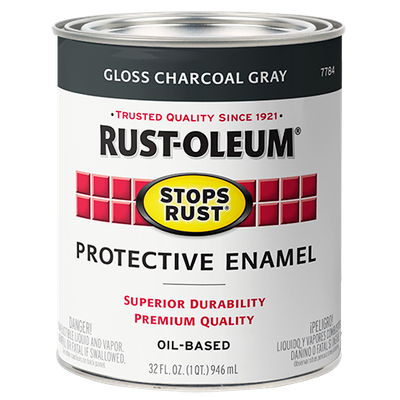 Rust-Oleum Stops Rust Indoor and Outdoor Gloss Charcoal Gray Oil-Based Protective Paint 1 qt