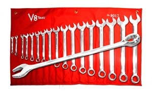 V8 Tools 9017 Combination Wrench Set, 17 Piece, 1/4