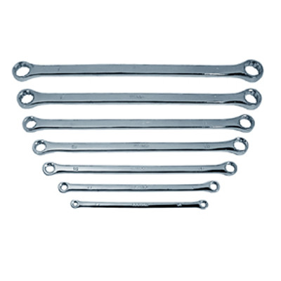 V8 Tools 8007 Box End Wrench Set, 7 Piece, 1/4" To 1-1/16", Extra Long, Flat, Full Polish, In Canvas Pouch