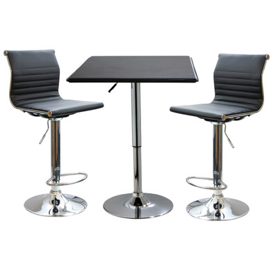 AmeriHome 3-Piece Contemporary Adjustable Height Bar Set (BSSET20)