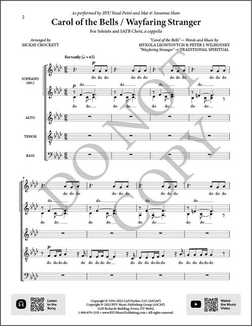 carol of the bells sheet music