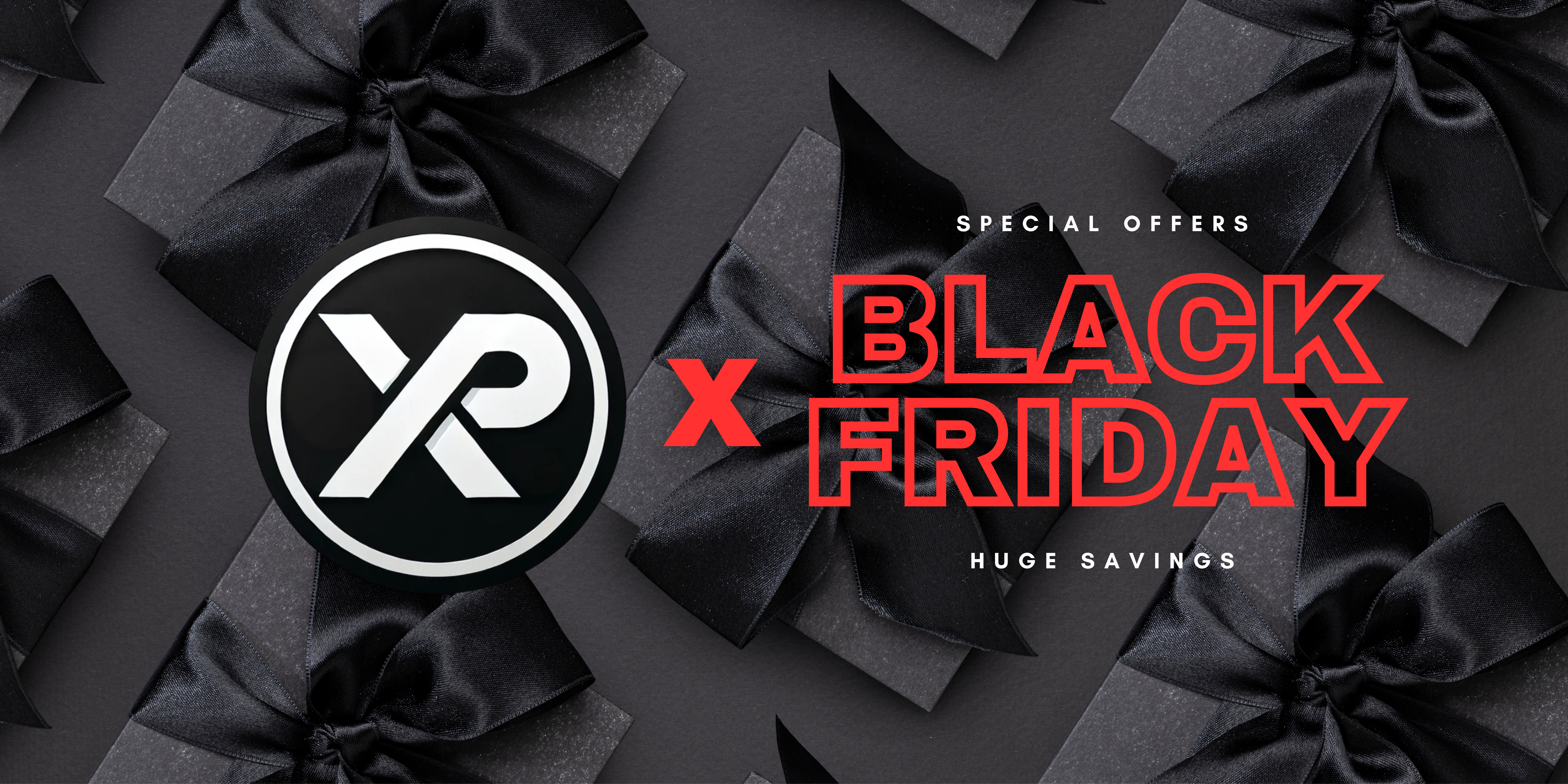 XP Controllers Black Friday Sale banner promoting discounts on custom PS5, PS4 and Xbox Elite-style controllers with Hall Effect sticks and performance upgrades