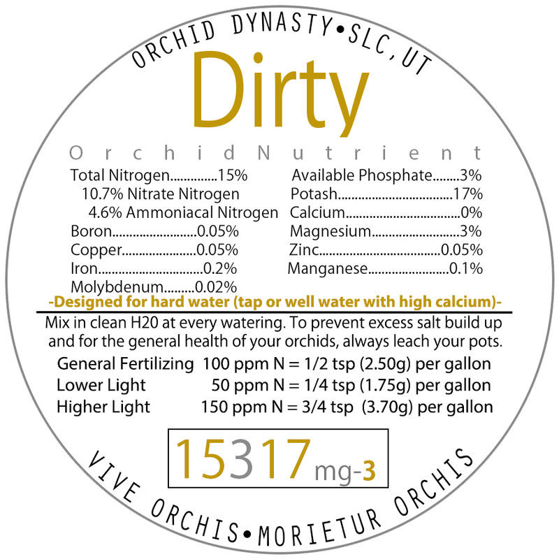 ORCHID DYNASTY 'DIRTY' Orchid Nutrient