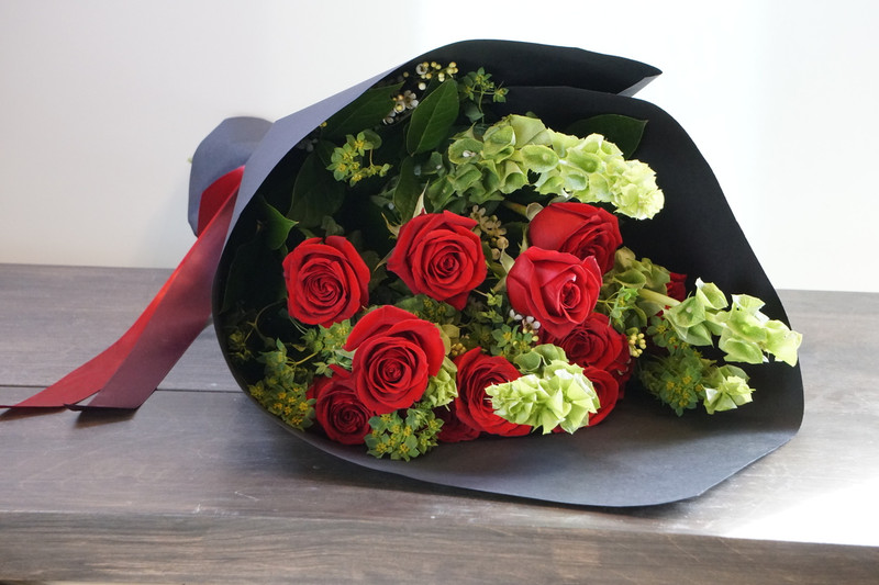 Hand Wrapped Rose Bouquet Red