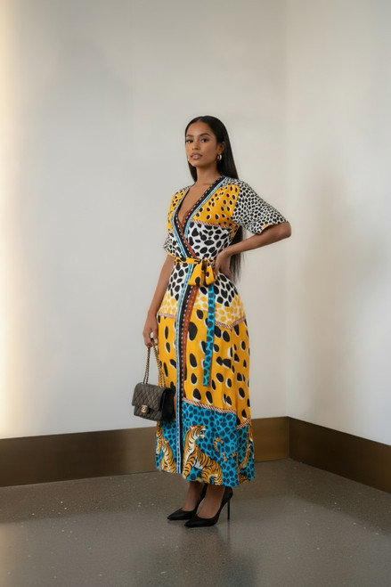 “Wild life” wrap /kimono dress