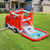 Fire Truck Themed Inflatable Castle Water Park Kids Bounce House with 480W Blower - Color: Red