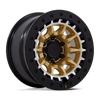Black Rhino TUSK MATTE GOLD MACHINED RING W/ BLACK ROCK GUARD Alloy Wheel - 17X8.5 - 6X114.3 - CB: 66.06 - ET0