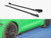 Maxton Street PRO Side Skirts Diffusers V.1 + Flaps Ford Mustang GT Mk6 Facelift - Black-Red + Gloss Flaps
